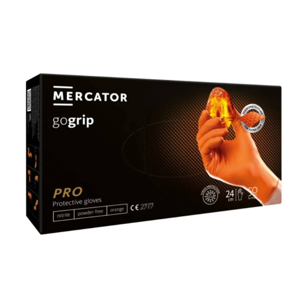 Mănuși de protecție din nitril Mercator GoGrip mărimea L 50 buc